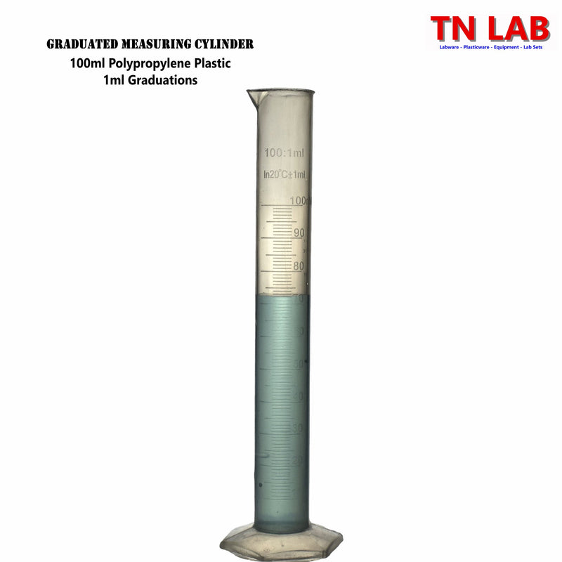 TN LAB Supply Graduated Measuring Cylinder 100ml Polypropylene Plastic