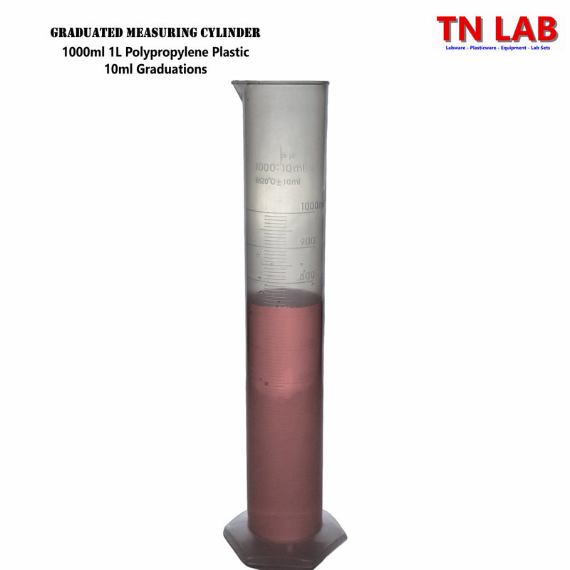 TN LAB Supply Graduated Measuring Cylinder 1000ml 1L Polypropylene Plastic