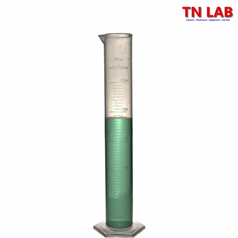 TN LAB Supply Graduated Measuring Cylinder 250ml Polypropylene Plastic PP GMC
