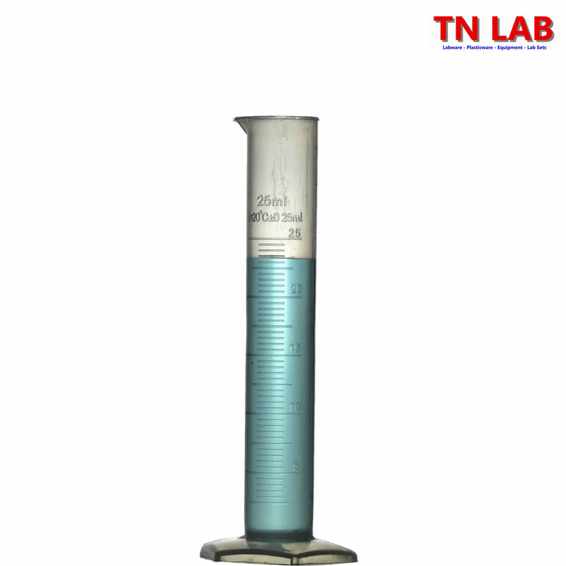 TN LAB Supply Graduated Measuring Cylinder 25ml Polypropylene Plastic PP GMC