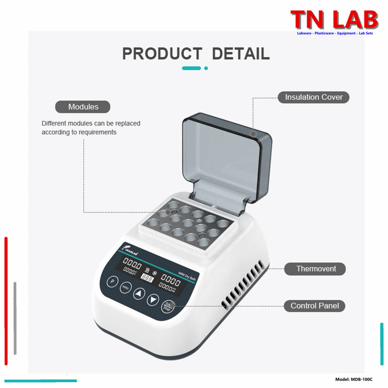 TN LAB Supply MDB-100C Mini Dry Bath Incubator Digital Control with Heating and Cooling Joanlab Labfish Product Details