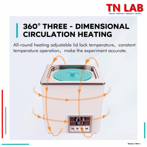 TN LAB Supply BHS-1 Laboratory Water Bath Digital Control Single Hole Joanlab Labfish