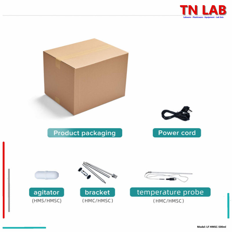 TN LAB Supply LabFish HMSC-500ml Heating Mantel 500ml Magnetic Stir with Digital Temperature Probe Packing