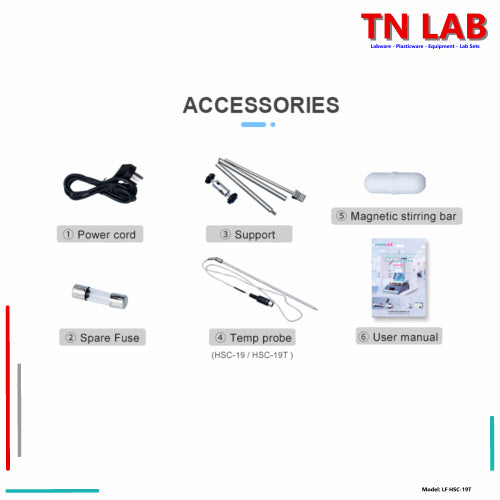 TN LAB Supply Magnetic Stirrer HSC-19T Digital Display Temperature Probe Ceramic Plate Joanlab Labfish Accessories