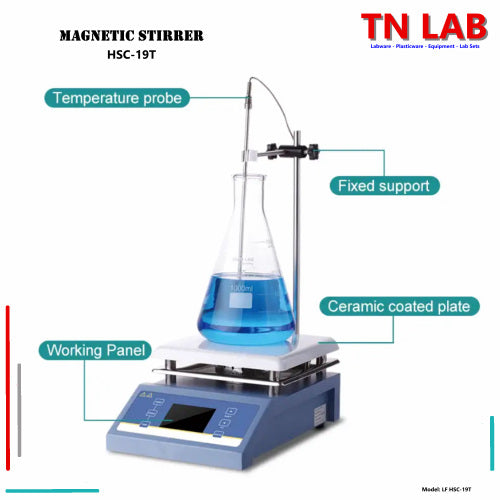 TN LAB Supply Magnetic Stirrer HSC-19T Digital Display Temperature Probe Ceramic Plate Joanlab Labfish Info