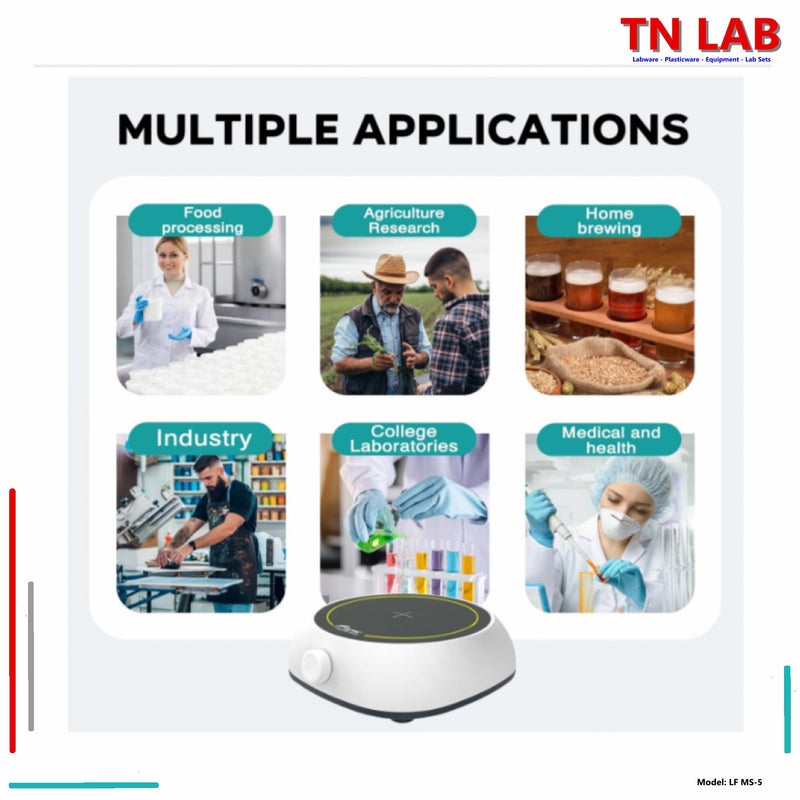 TN LAB Supply MS-5 Magnetic Stirrer 3Liters Steady Smooth Operation Labfish Joanlab  Applications