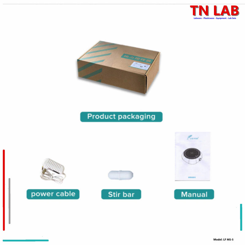 TN LAB Supply MS-5 Magnetic Stirrer 3Liters Steady Smooth Operation Labfish Joanlab Packaging