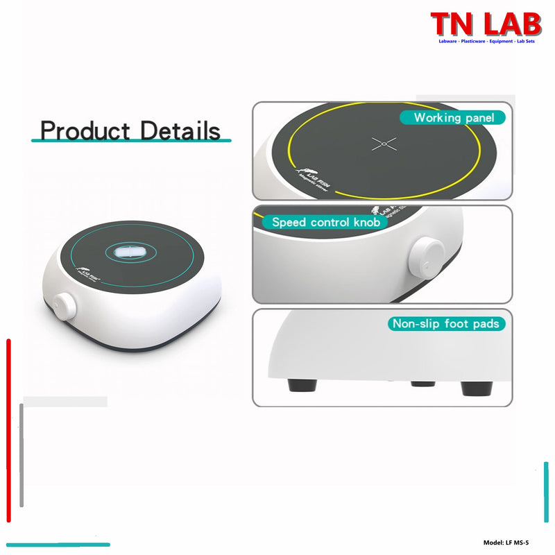 TN LAB Supply MS-5 Magnetic Stirrer 3Liters Steady Smooth Operation Labfish Joanlab Product Details