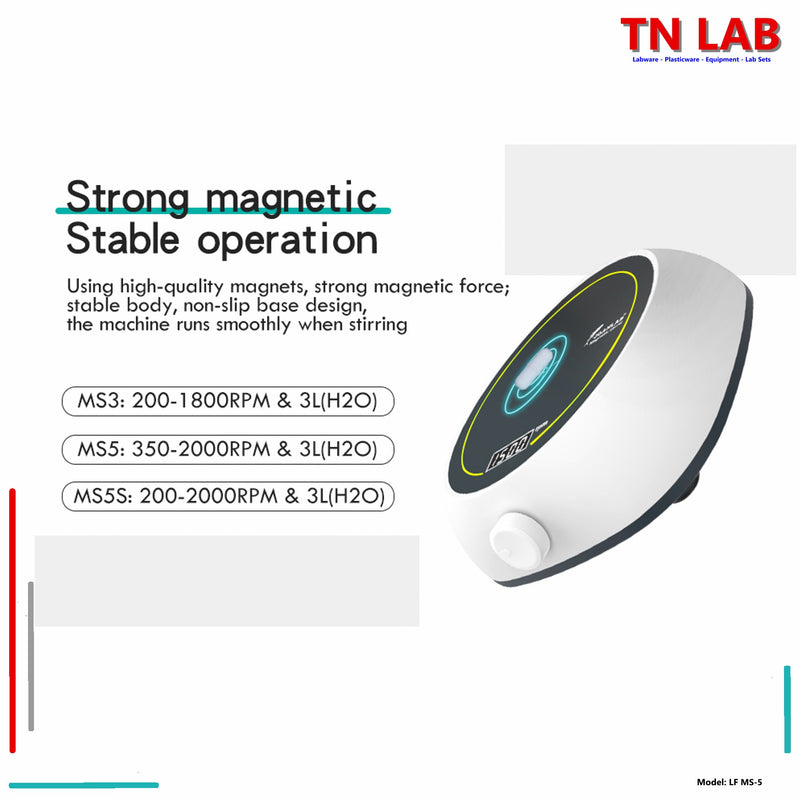 TN LAB Supply MS-5 Magnetic Stirrer 3Liters Steady Smooth Operation Labfish Joanlab Family