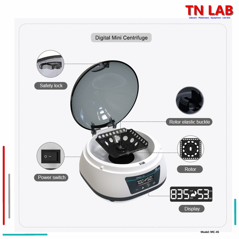 TN LAB Supply LABFISH MC-4S Digital Mini-Centrifuge Features