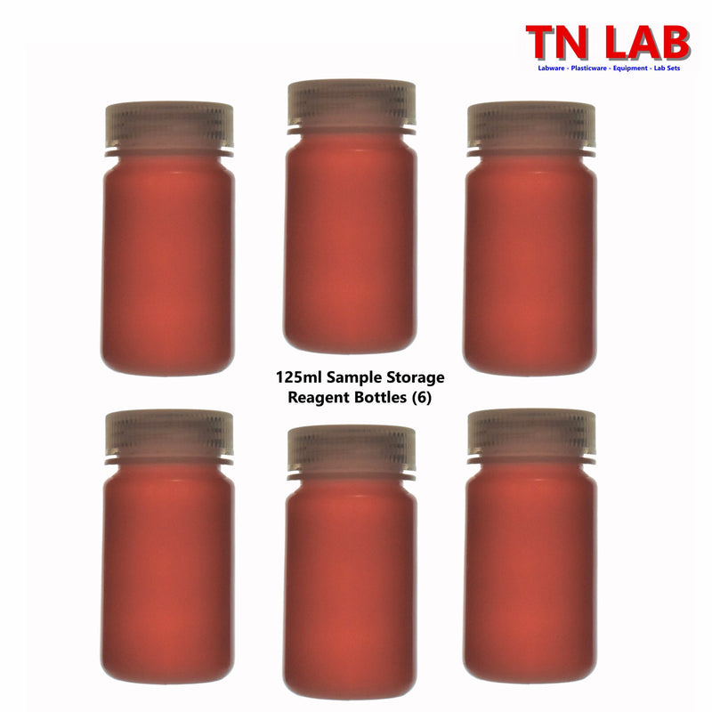 TN LAB Supply 125ml Polypropylene Plastic with Cap 6-Pack