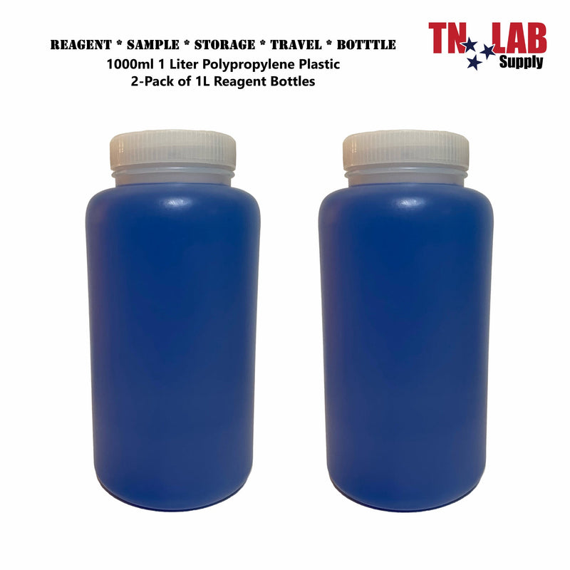 Reagent Wide-Mouth Sample Storage Bottle Polypropylene Plastic 1000ml 1L