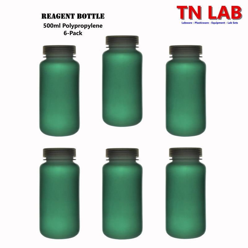 TN LAB Supply 500ml Polypropylene Plastic with Cap Dimensions 6-Pack