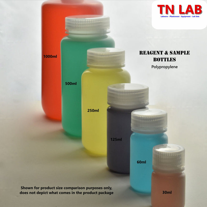 TN LAB Supply Reagent Storage Bottle Family Polypropylene with Cap