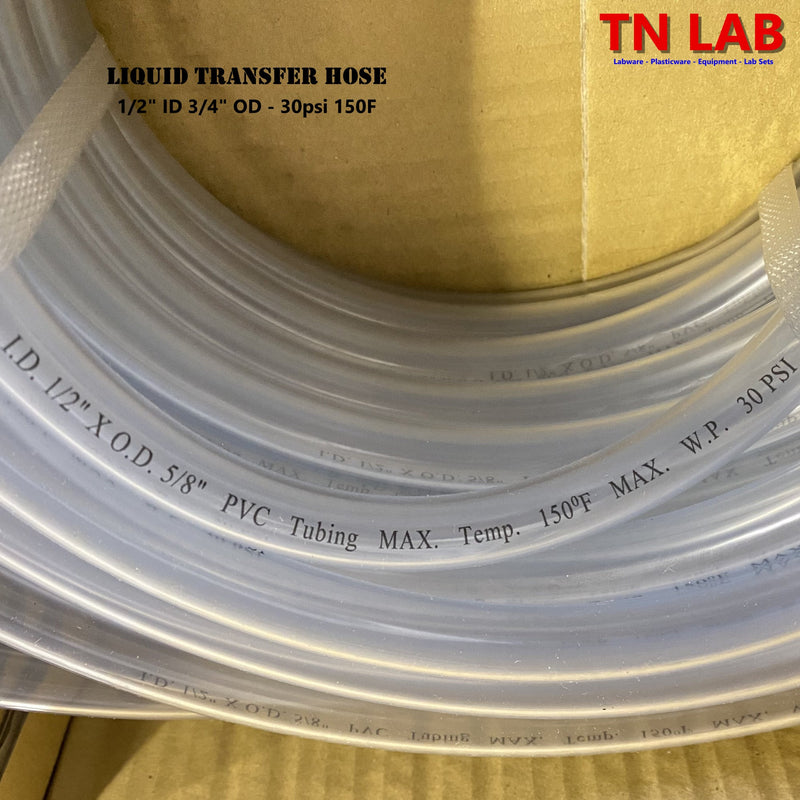 TN LAB Supply Liquid Transfer PVC Hose 1/2" ID - 5/8" OD