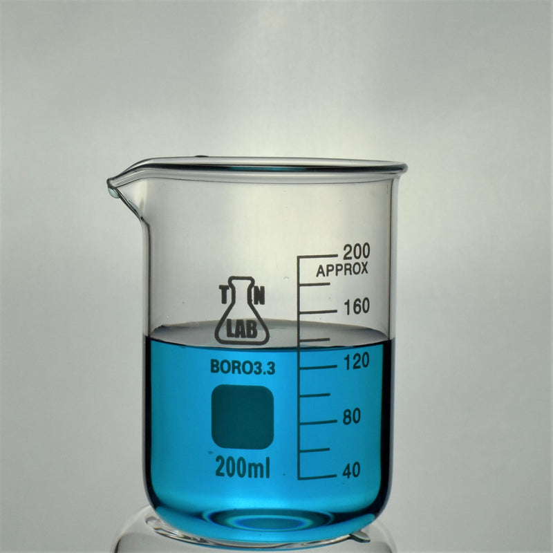TN LAB Supply Beaker 200ml Borosilicate 3.3 Glass Beaker