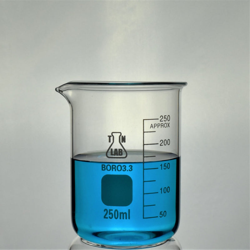 TN LAB Supply Beaker 250ml Borosilicate 3.3 Glass Beaker