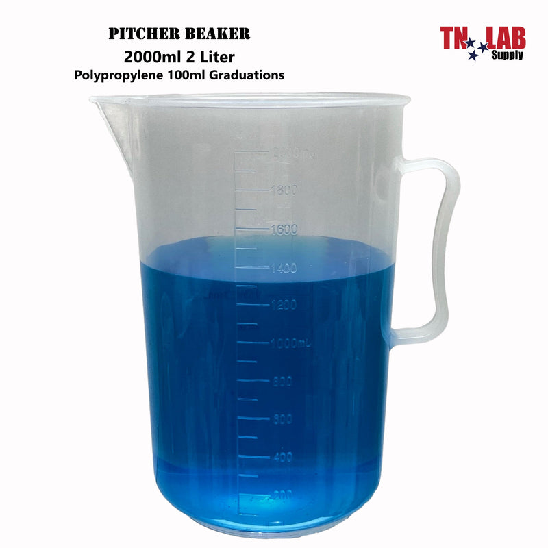 TN LAB Supply Pitcher Beaker Polypropylene 2000ml 2 Liters