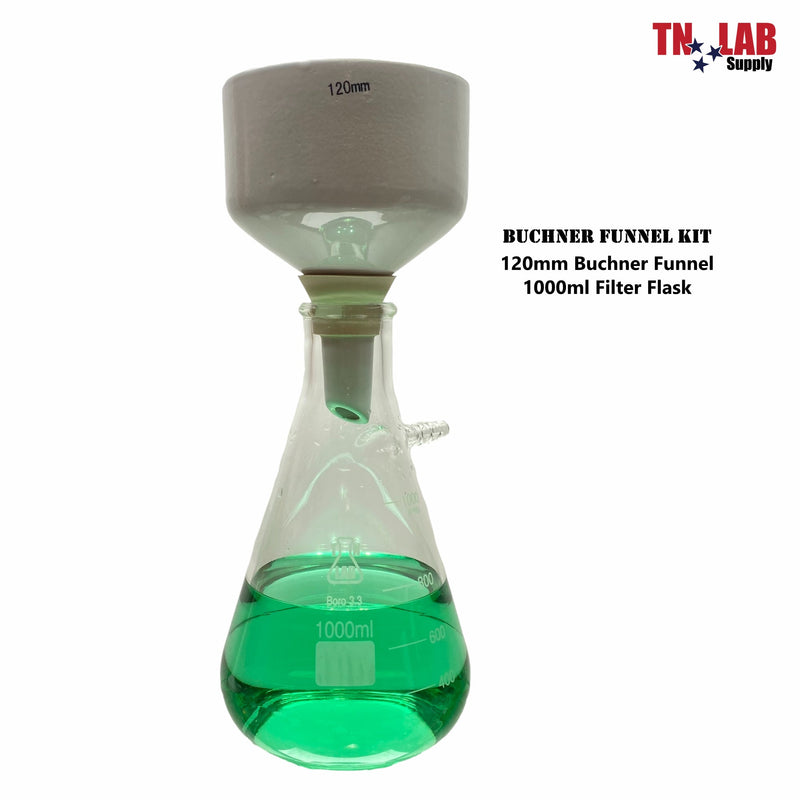 Buchner Funnel Kit Filter Flask SET 120mm Funnel and 1000ml 1L Vacuum Flask  