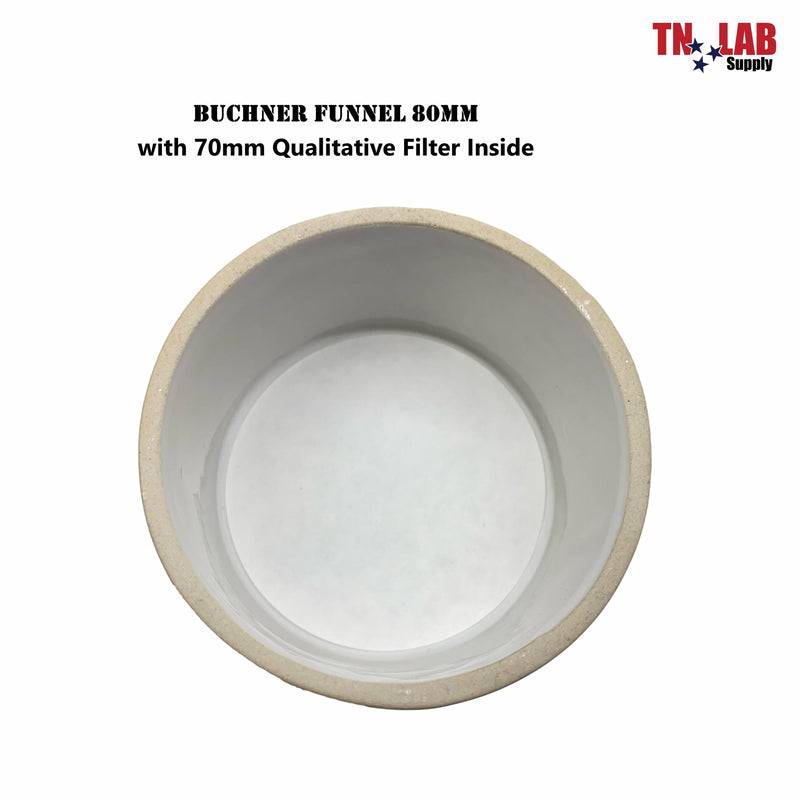 TN LAB Supply 80mm Buchner Funnel with 70mm Qualitative Filter Inside