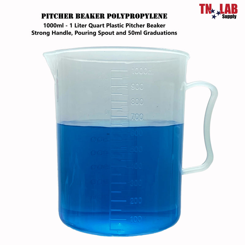 TN LAB Supply Pitcher Beaker Polypropylene 1000ml 1 Liter