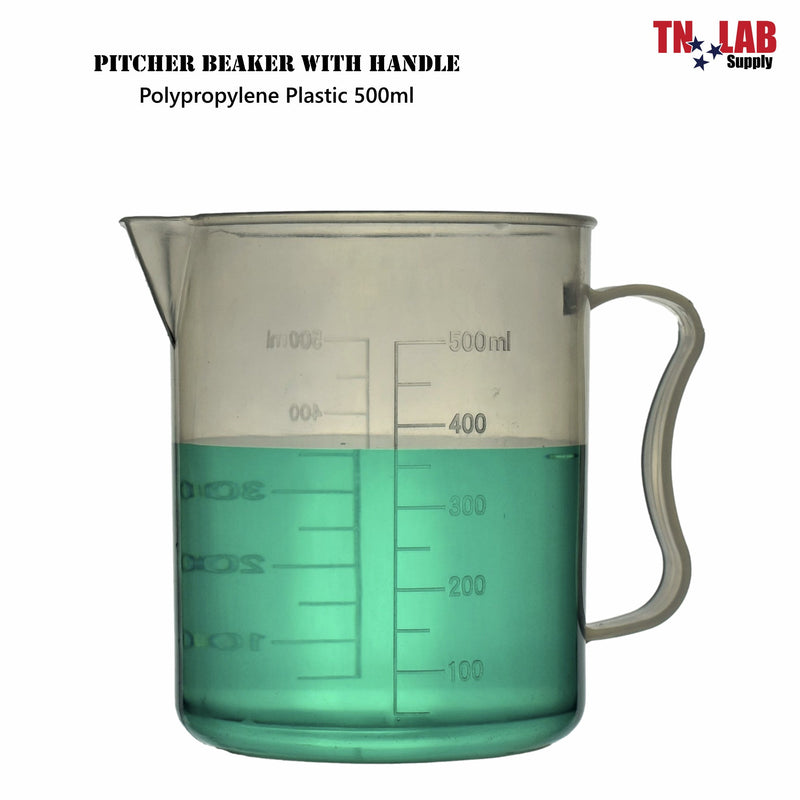 TN LAB Supply Pitcher Beaker Polypropylene Plastic 500ml