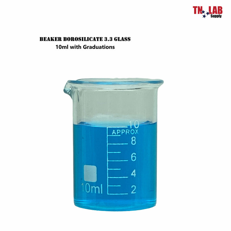 TN LAB Supply Beaker 10ml Borosilicate 3.3 Glass Beaker