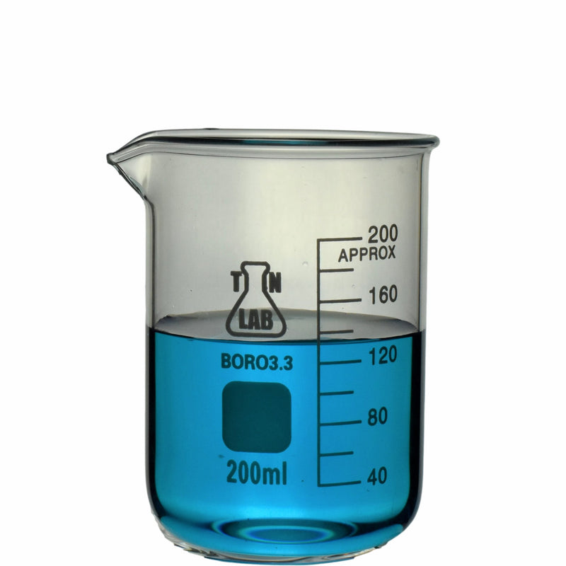 TN LAB Supply Beaker 250ml Borosilicate 3.3 Glass Beaker