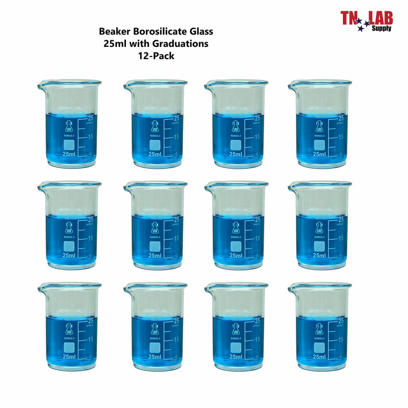 TN Lab Supply Beaker Borosilicate Glass with Graduations 50ml