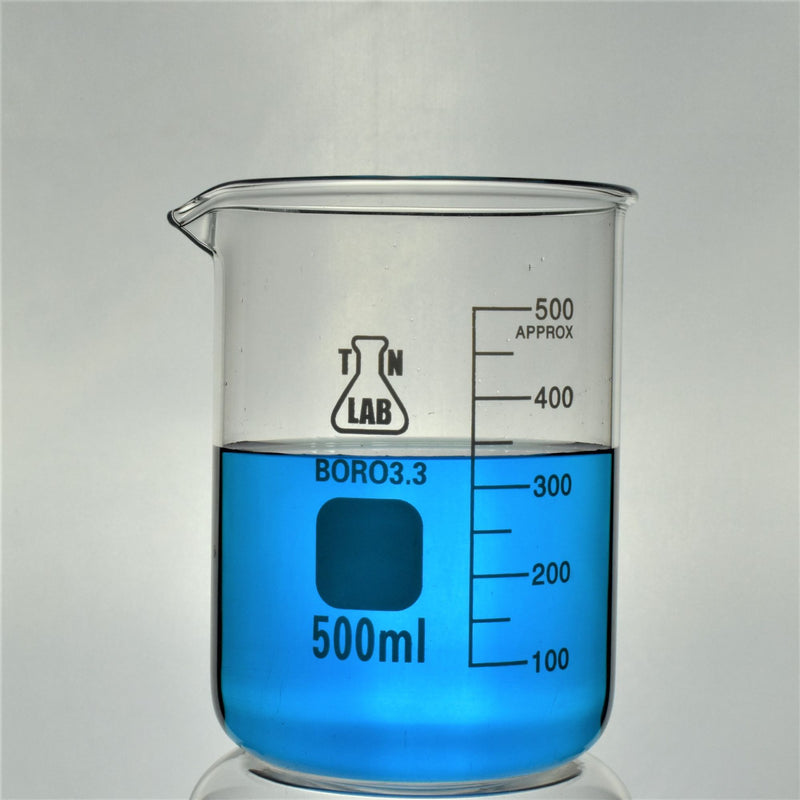 TN LAB Supply Beaker 500ml Borosilicate 3.3 Glass Beaker