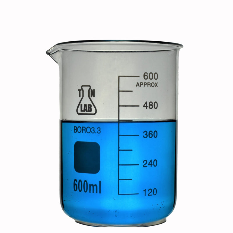 TN LAB Supply Beaker Borosilicate 3.3 Glass 600ml