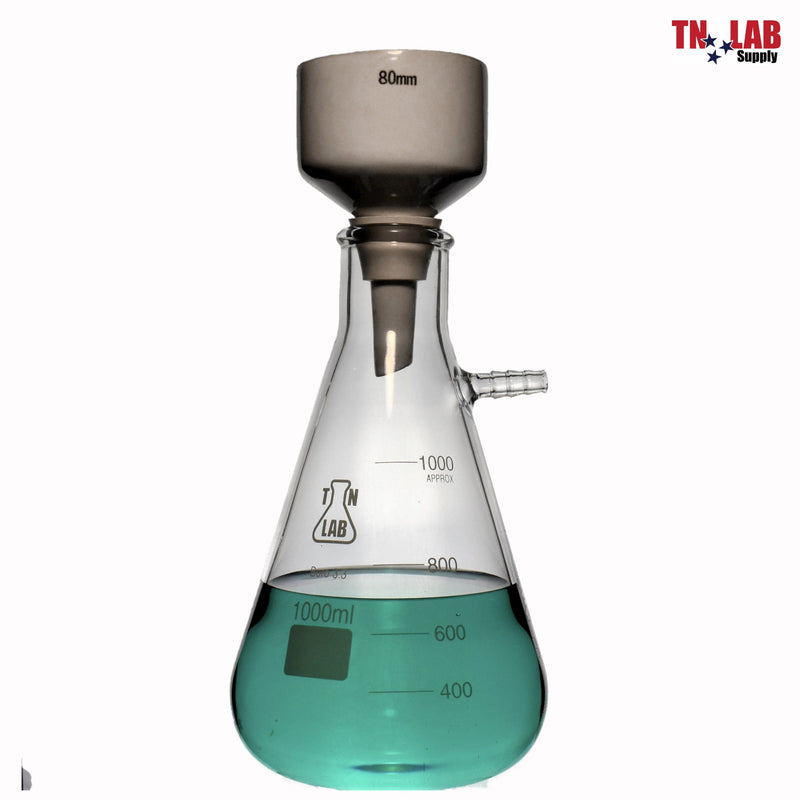 TN LAB Supply 1000ml 1L Filter Flask plus 80mm Buchner Funnel