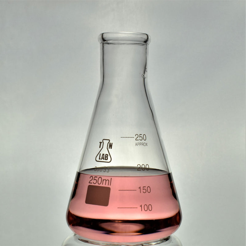 TN LAB Supply Conical Erlenmeyer Flask 250ml Borosilicate 3.3 Glass