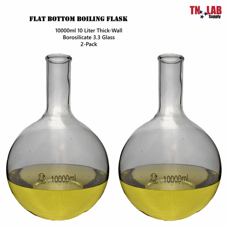 TN LAB Flat Bottom Boiling Flask 10000ml 10L 2-Pack