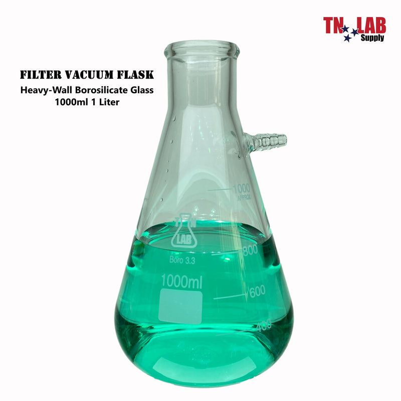 TN LAB Supply Filter Vacuum Flask 1000ml Borosilicate 3.3 Glass v2 Logo