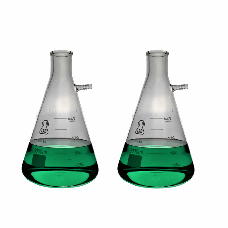 TN LAB Supply Filter Vacuum Flask 5000ml Borosilicate 3.3 Glass 2-Pack