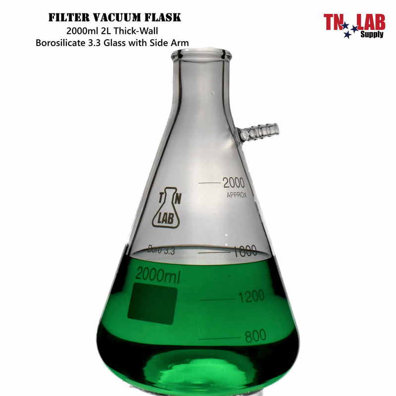 TN LAB Filter Vacuum Flask Borosilicate Glass 2000ml 2 Liter