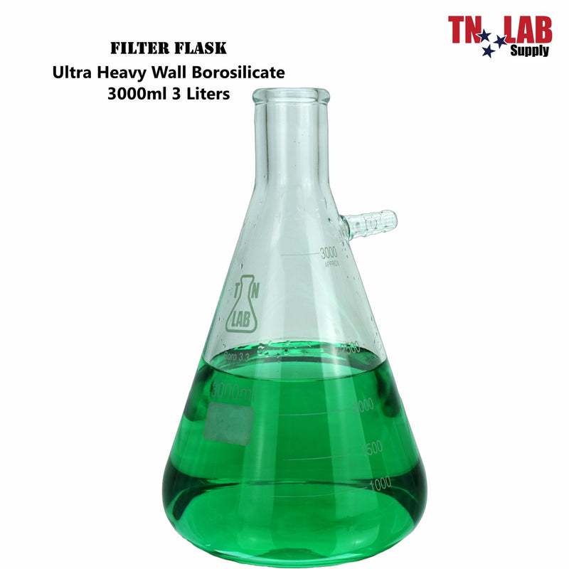 TN LAB Filter Vacuum Flask Borosilicate Glass 3000ml 3 Liter