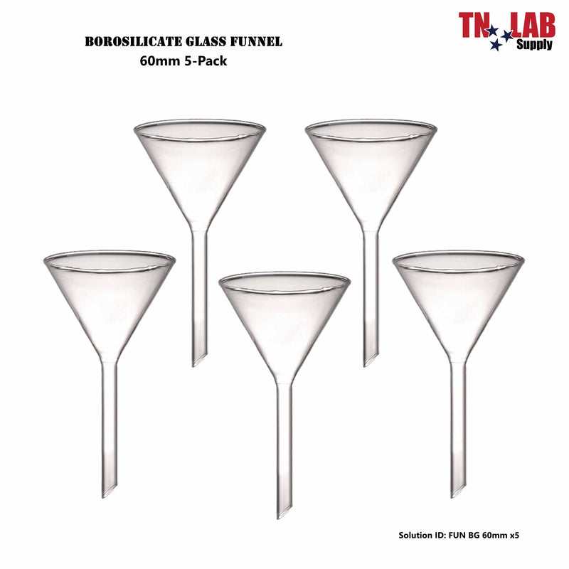 TN LAB Lab Funnel Borosilicate Glass 60mm 5-Pack b
