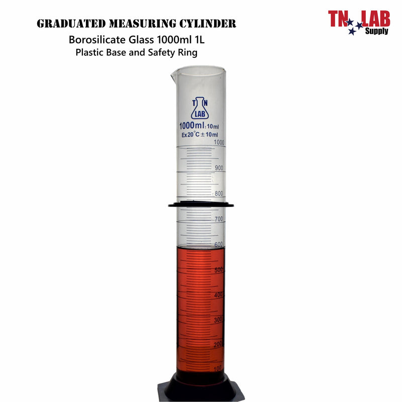 TN LAB Supply Graduated Measuring Cylinder Borosilicate Glass 1000ml 1 Liter