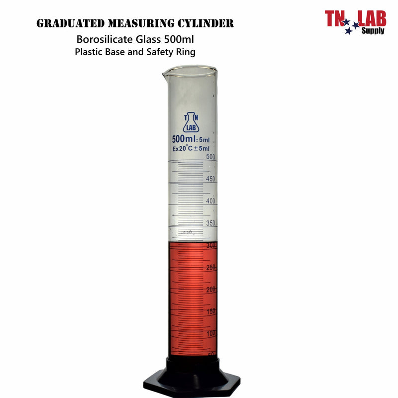 TN LAB Supply Graduated Measuring Cylinder Borosilicate Glass 500ml