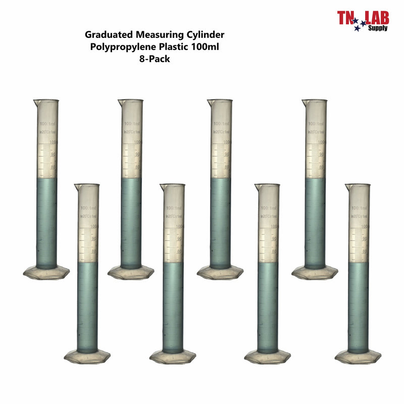 TN LAB Supply Measuring Cylinder Graduated Polypropylene 100ml 10-Pack