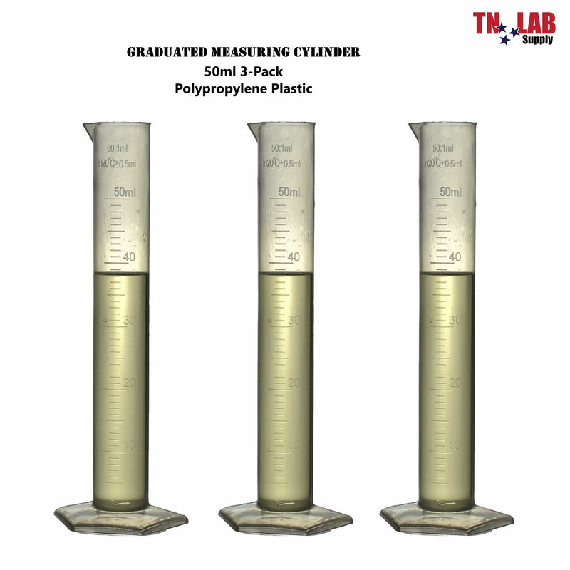 TN LAB Graduated Measuring Cylinder Polypropylene 50ml 3-Pack