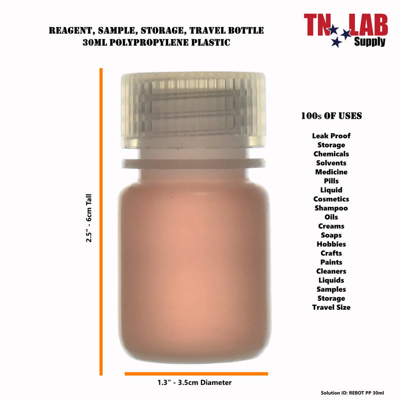 TN LAB Supply Reagent Bottle Polypropylene 30ml 