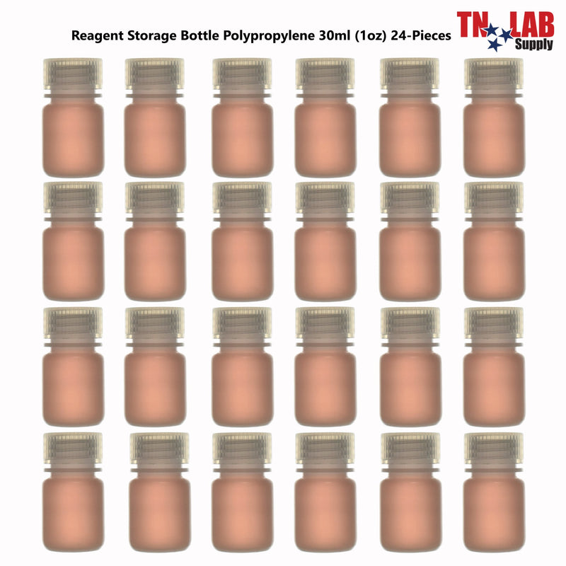 TN LAB Supply Reagent Bottle Polypropylene 30ml 24-Pack