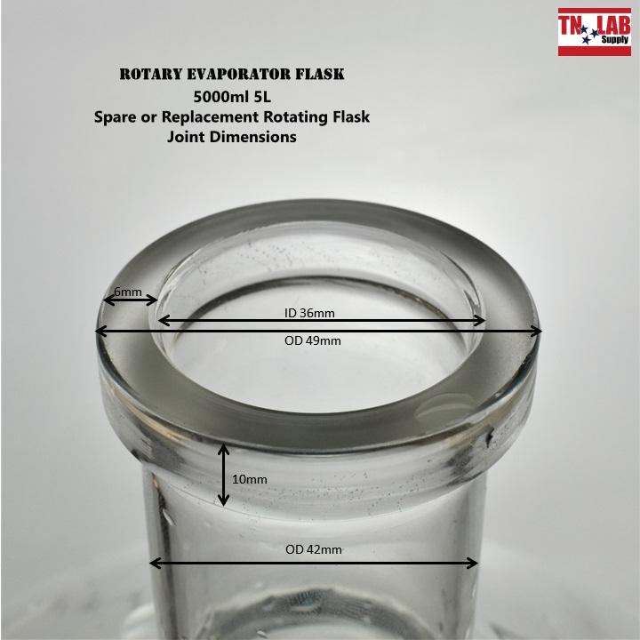 Rotar Flask Round Bottom Boiling Flask 5000ml 5L Rotovap Flask Replacement Rotary