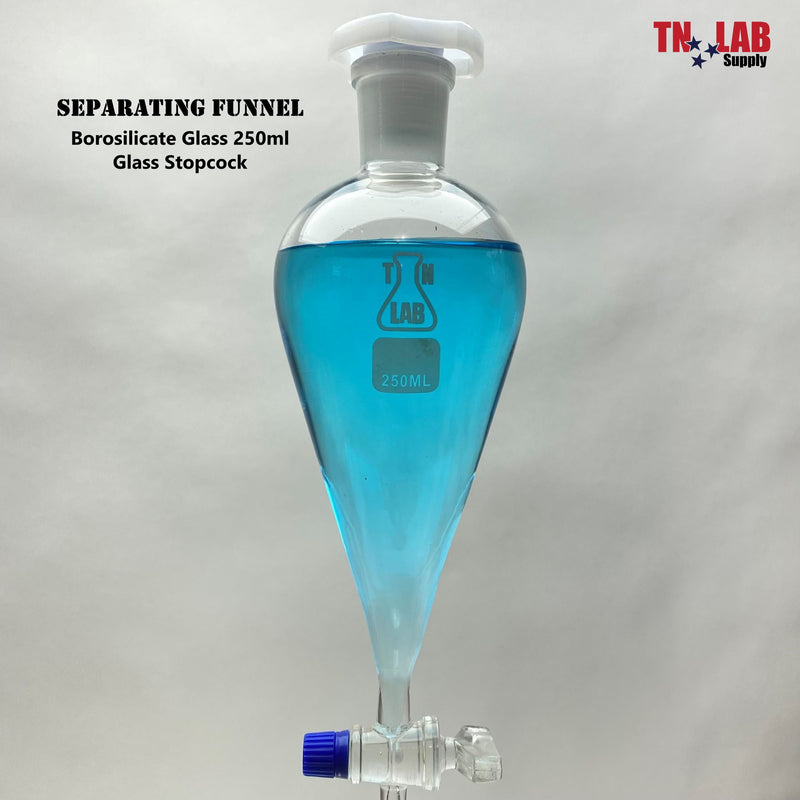Borosilicate Glass Separating Funnel 250 ml-Glassware-TN Lab Supply