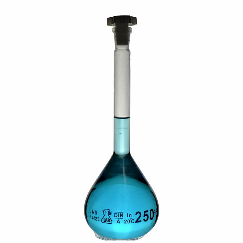 TN LAB Supply Volumetric Flask 250ml Borosilicate 3.3 Glass