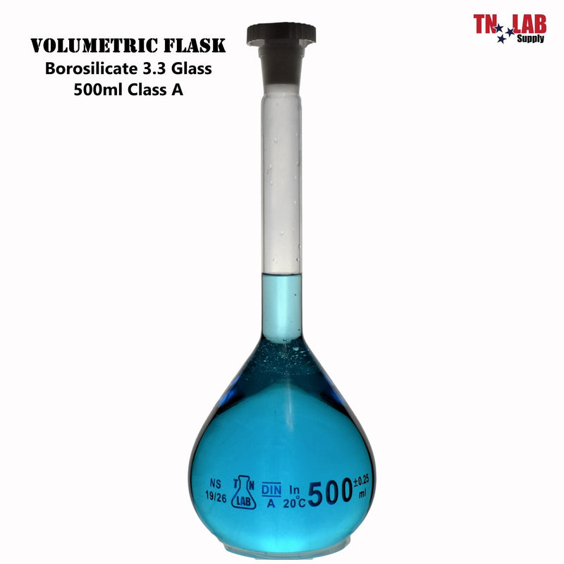 TN LAB Supply Volumetric Flask Borosilicate Glass 500ml