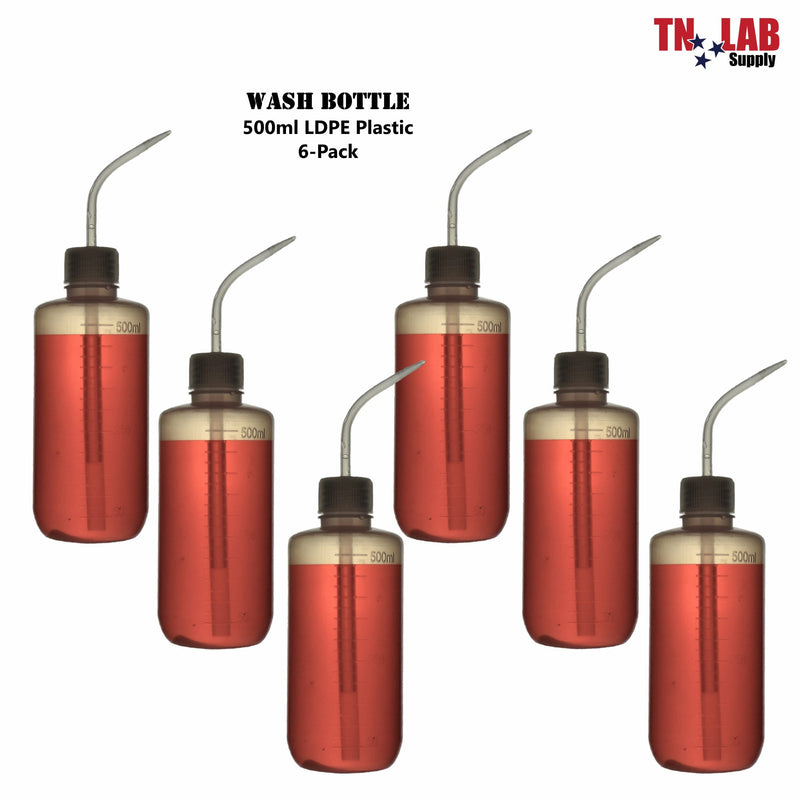 TN LAB Supply Wash Bottle 500ml 6-Pack
